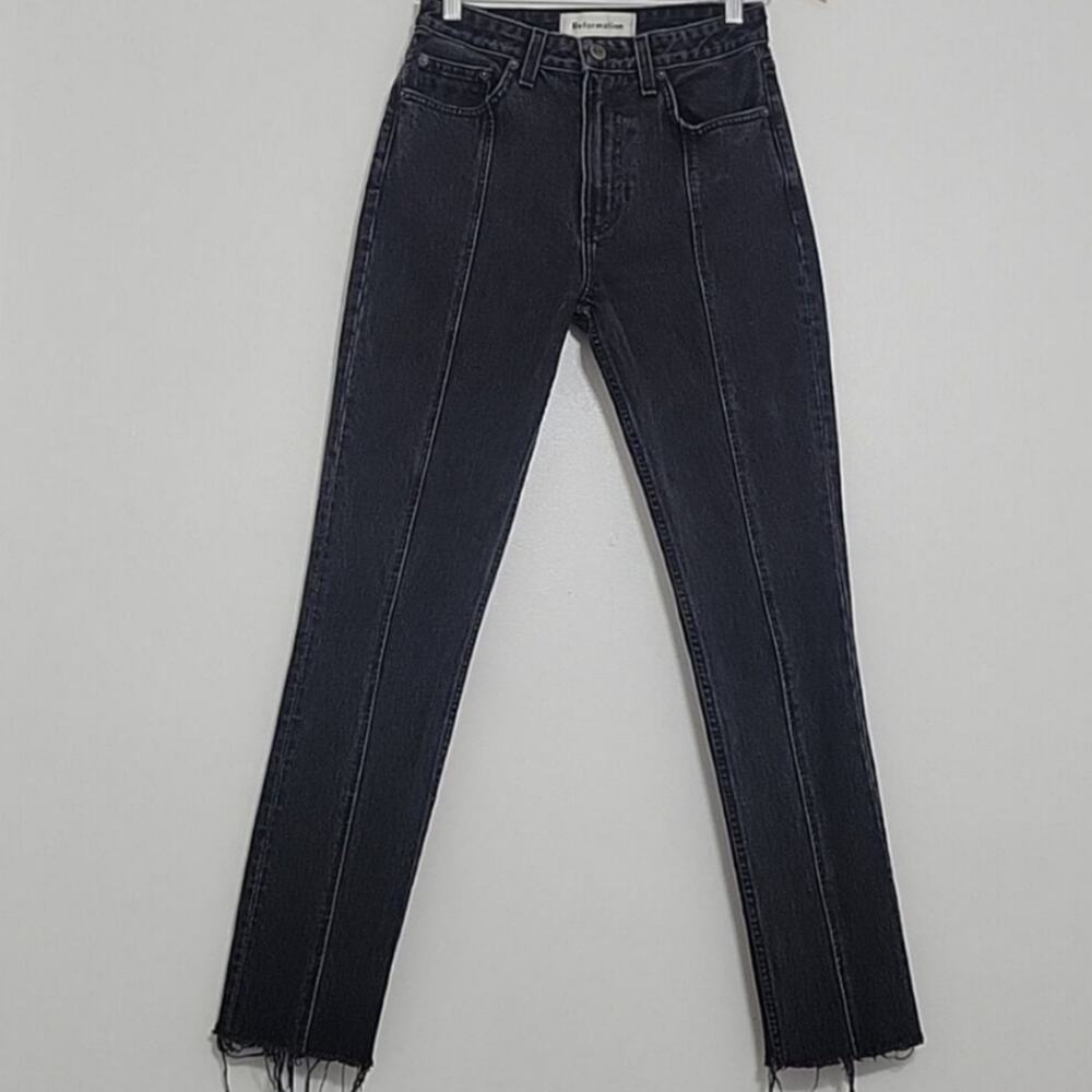 Reformation Seamed Jeans In Pacific